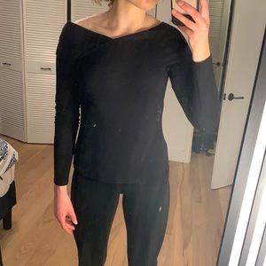 Aritzia Black off the shoulder top